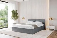ALTDECOR Polsterbett mit Bettkasten - EMMI-v1 - 120x200 - Dunkelgrau - Bett mit