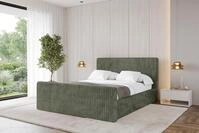 ALTDECOR Polsterbett mit Bettkasten - ALOVA-Z-v1 - 200x200 - Olivgr&uuml;n - Bett mit