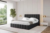 ALTDECOR Polsterbett mit Bettkasten - FINO - 180x200 - Schwarz - Bett ohne Matratze,