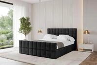 ALTDECOR Polsterbett mit Bettkasten - AMEA-Z - 120x200 - Schwarz - Bett mit Kopfteil