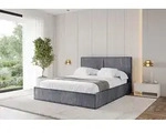 ALTDECOR Polsterbett mit Bettkasten - EMMI - 200x200 - Dunkelgrau - Bett ohne