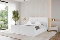 ALTDECOR Polsterbett mit Bettkasten - EMMI-Z - 160x200 - Wei&szlig; - Bett mit Kopfteil
