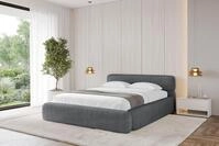 ALTDECOR Polsterbett mit Bettkasten - ENORA-v1 - 120x200 - Dunkelgrau - Bett ohne