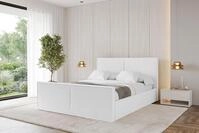 ALTDECOR Polsterbett mit Bettkasten - EMMI-Z - 140x200 - Wei&szlig; - Bett mit Kopfteil