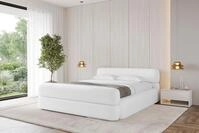 ALTDECOR Polsterbett mit Bettkasten - ENORA-Z-v1 - 120x200 - Wei&szlig; - Bett mit