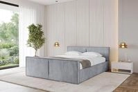 ALTDECOR Polsterbett mit Bettkasten - EMMI-Z-v1 - 160x200 - Grau - Bett mit Matratze