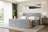 ALTDECOR Boxspringbett mit Matratze und Lattenrost, Topper, Fu&szlig;teil,Polsterbett mit