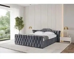 ALTDECOR Polsterbett mit Bettkasten - ZORAN-Z-v1 - 120x200 - Dunkelgrau - Bett mit