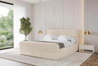 ALTDECOR Polsterbett mit Bettkasten - ENORA-Z - 120x200 - Beige - Bett mit...