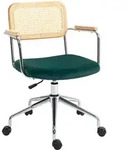 HOMCOM B&uuml;rostuhl Schreibtischstuhl mit Rattanoptik, Wippfunktion f&uuml;r Home...