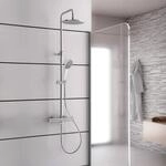 Kronenbach Duschsystem Aufputz mit Thermostat und Kopfbrause &Oslash; 22,5 cm, rund