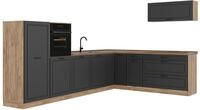 Eckk&uuml;che Vicco R-Line Anthrazit Landhaus/Goldkraft Eiche 327 x cm Arbeitsplatte