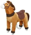 AIYAPLAY Reitpferd, Spielpferd zum Reiten mit Sattel Rollen, 75 cm Stehpferd