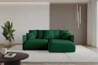 ALTDECOR Ecksofa mit Schlaffunktion und Bettkasten ONESK-L 216x177x72 cm Gr&uuml;n -
