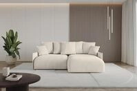 ALTDECOR Ecksofa mit Schlaffunktion und Bettkasten ONESK-L 216x177x72 cm Beige -
