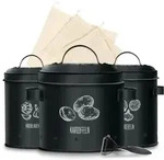 KitchenQuality SteelFresh Kartoffel Aufbewahrungsbox, Schwarz, 3er Set, Metall -