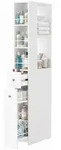 HOMCOM schmaler hoher Badezimmerschrank mit 2 Schubladen, 135 cm, wei&szlig; - Wei&szlig;
