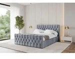 ALTDECOR Polsterbett mit Bettkasten - RENO-Z - 140x200 - Grau - Bett mit Kopfteil und