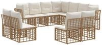 vidaXL Outdoor-Sofagarnitur Natur Polyester