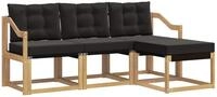 vidaXL Outdoor-Sofagarnitur 4 stk. Wei&szlig; und Schwarz
