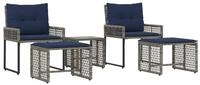 vidaXL Gartenm&ouml;bel-Set 5 stk. Grau und Marineblau