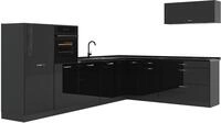 Eckk&uuml;che Vicco R-Line Schwarz Hochglanz/Anthrazit 327 x cm Arbeitsplatte...
