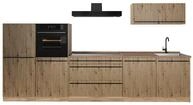 K&uuml;chenzeile Vicco R-Line Artisan-Eiche/Goldkraft Eiche 340 cm Arbeitsplatte
