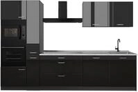 K&uuml;chenzeile Vicco R-Line Schwarz Hochglanz/Anthrazit 310 cm Arbeitsplatte...