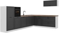 Eckk&uuml;che Vicco R-Line Anthrazit Landhaus/Wei&szlig; 327 x cm ohne Arbeitsplatte, Model