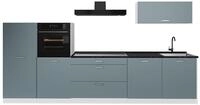 K&uuml;chenzeile Vicco R-Line Blau-Grau/Wei&szlig; 340 cm Arbeitsplatte Anthrazit, Model 67317