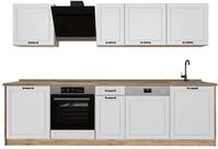 K&uuml;chenzeile Vicco R-Line Wei&szlig; Landhaus/Goldkraft Eiche 280 cm Arbeitsplatte