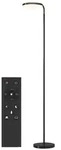 HOMCOM Stehlampe LED Wohnzimmer Dimmbar mit magnetischer Fernbedienung Schwarz -