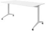 b&uuml;m&ouml; Seminartisch klappbar & fahrbar - Nachbildung: Wei&szlig;, Gestell: Silber,