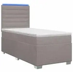 vidaXL Boxspringbett mit Matratze Taupe 100 x 200 cm Stoff - Taupe