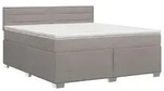 vidaXL Boxspringbett mit Matratze Taupe 180 x 200 cm Stoff - Taupe