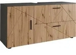 Waschbeckenunterschrank Vicco Irma Anthrazit/Goldkraft Eiche 120.1 x 60.6 cm mit 2