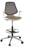 hjh OFFICE Counterstuhl TOP WORK STYLE Arbeitsstuhl mit Armlehnen Stoff /...