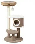 Fudajo Forest Lodge 117 cm Kratzbaum beige, Katzenbaum mit Katzenhaus,...