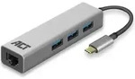 ACT AC7055 3-Port USB-C 3.2 (USB 3.0) Hub mit Gigabit Ethernet Port