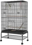 PawHut Vogelk&auml;fig Vogelhaus mit Sitzstangen, Bodenwanne, Ablage, Spielzeug