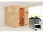 Karibu Sauna Innensauna Adelina Fronteinstieg Ofen 9 kW integr. Strg ...