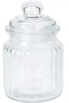 Geriffelter Glasbeh&auml;lter mit Deckel, Fassungsverm&ouml;gen 339 ml oder 310 ml