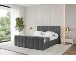 ALTDECOR Polsterbett mit Bettkasten - FINO-Z - 140x200 - Dunkelgrau - Bett mit