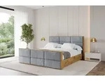 ALTDECOR Polsterbett mit Bettkasten - ENZO1-Z - 180x200 - Grau - Bett mit Kopfteil