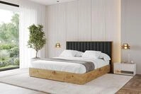 ALTDECOR Polsterbett mit Bettkasten - ENZO4 - 120x200 - Schwarz - Bett mit...
