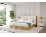 ALTDECOR Polsterbett mit Bettkasten - ENZO6 - 140x200 - Beige - Bett ohne Matratze,