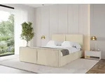 ALTDECOR Polsterbett mit Bettkasten - EMMI-Z - 120x200 - Beige - Bett mit Kopfteil