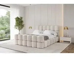 ALTDECOR Polsterbett mit Bettkasten - LEYA-Z - 140x200 - Beige - Bett mit Kopfteil