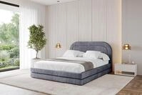 ALTDECOR Polsterbett mit Bettkasten - LERIS - 140x200 - Dunkelgrau - Bett ohne
