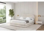 ALTDECOR Polsterbett mit Bettkasten - LERIS - 140x200 - Beige - Bett mit Matratze